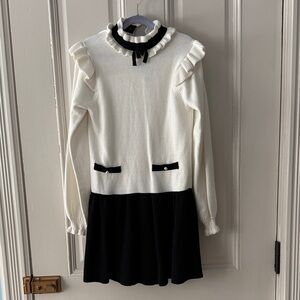 Janie and Jack Black and White Kids Knit Dress